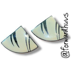 Bundle Sale 3 for $15 | Beige & Cream Enamel Stud Earrings